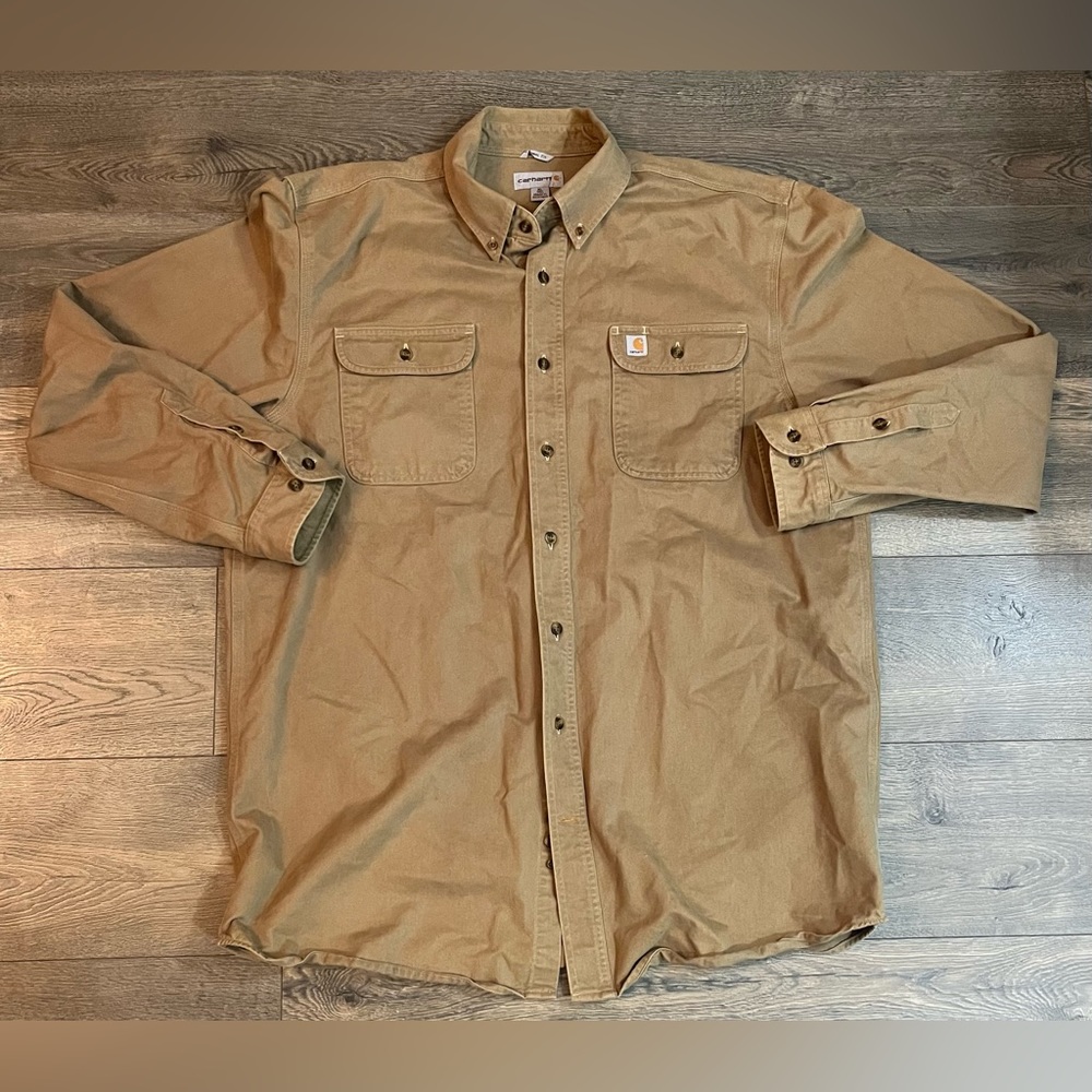 Vintage Carhartt Long Sleeve Button Up Work Wear Shirt